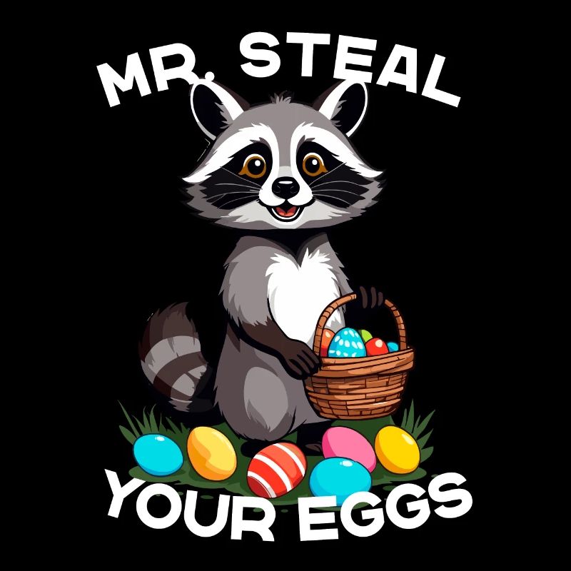 Eggs Thief Funny Raccoon Easter Design