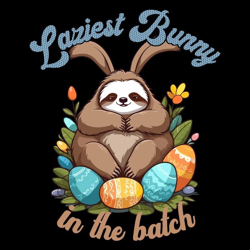 Funny Saying Sloth Easter Bunny Iconic