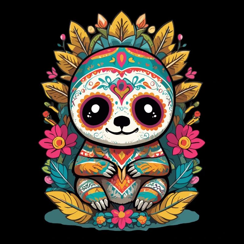 Sloth Iconic Sugar Skull Mexico