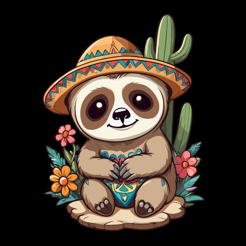 Sloth Iconic Sugar Skull Mexico