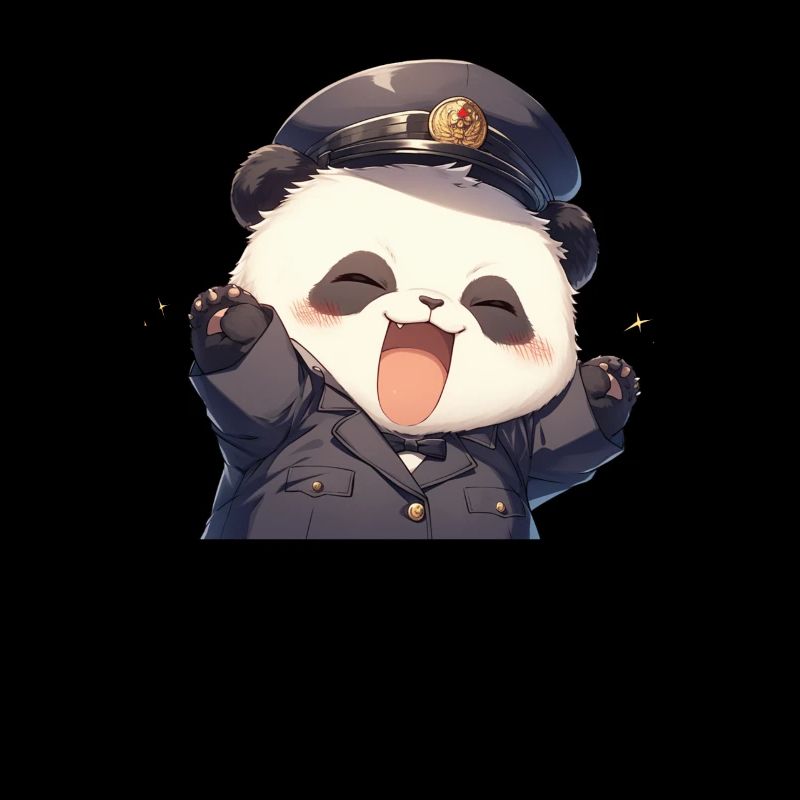 Panda Bear Shinkansen Conductor Géant Japonais P
