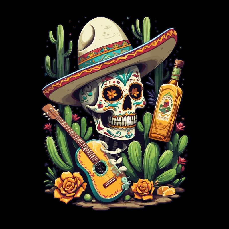 Tequila Skull Design Cinco De Mayo Mexique Célébration