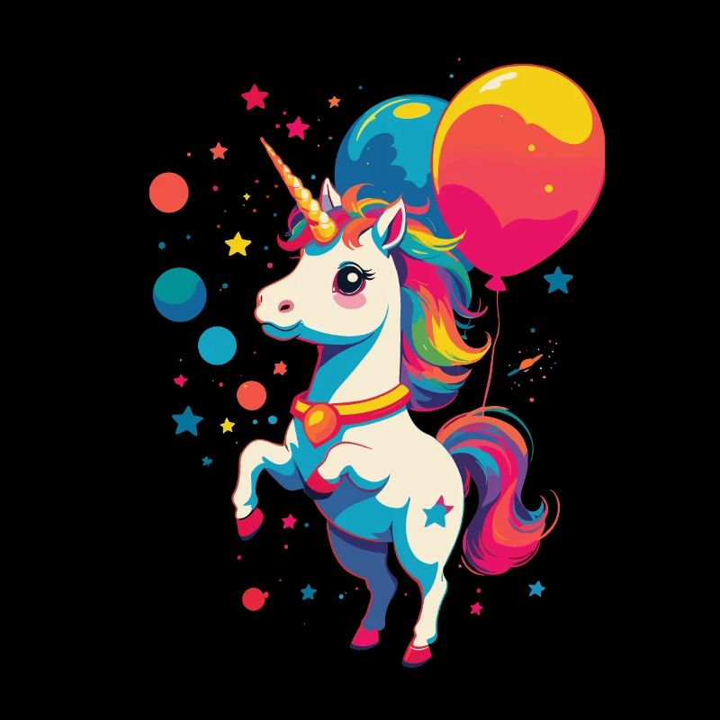 Conception de couleurs vives d’amant de licorne
