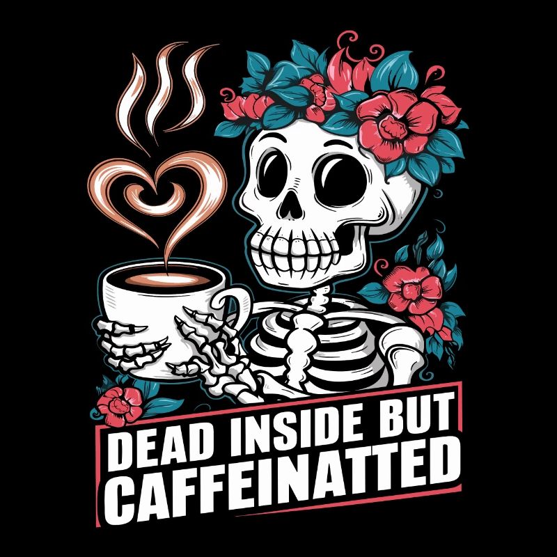 Funny Coffee Caffeine Skeleton Saying