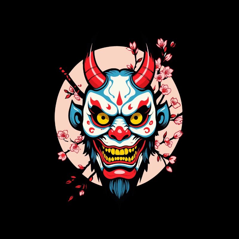 Oni Dämonen Maske Samurai Japanischer Geist