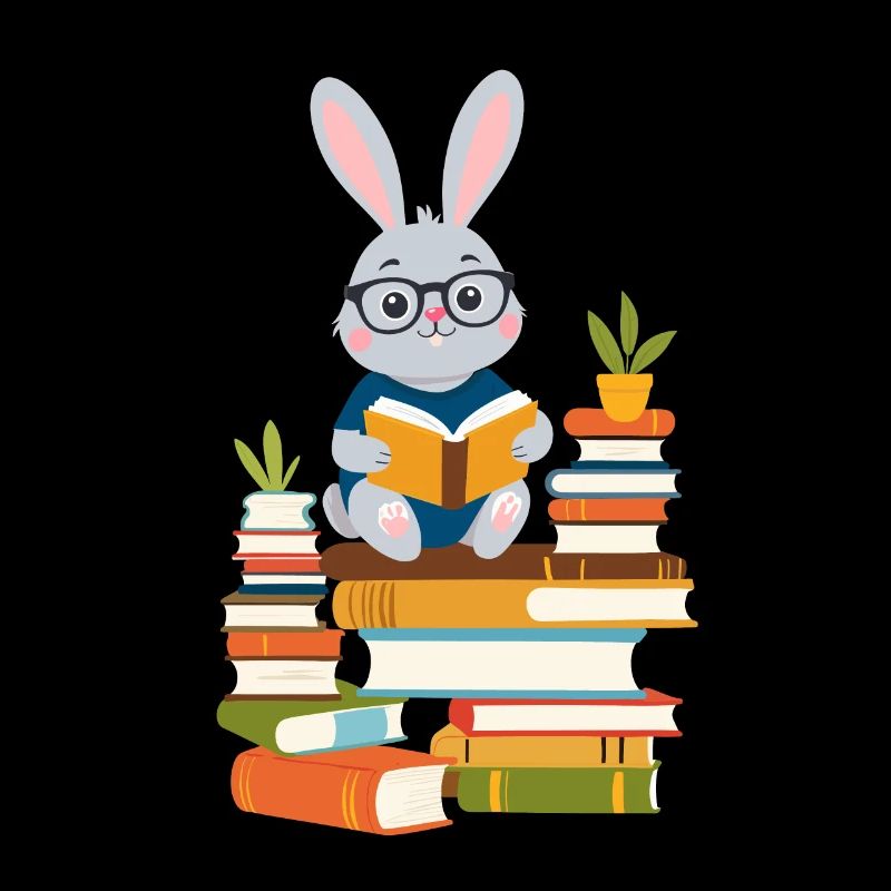 Lapin de lecture Passionné de livres