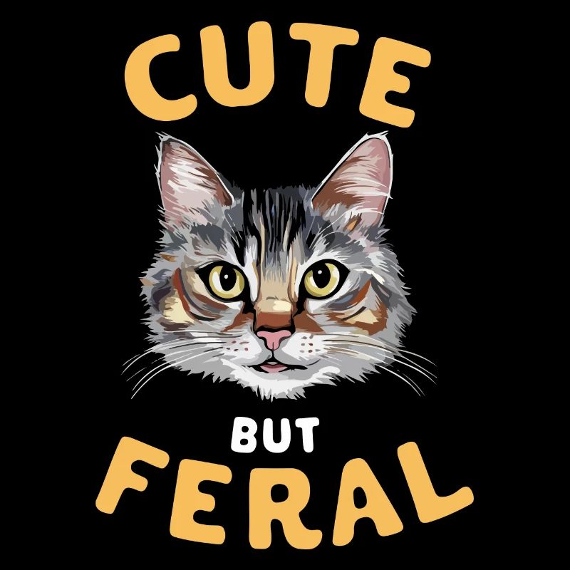 Chat mignon mais sauvage drôle drôle d’animal Design