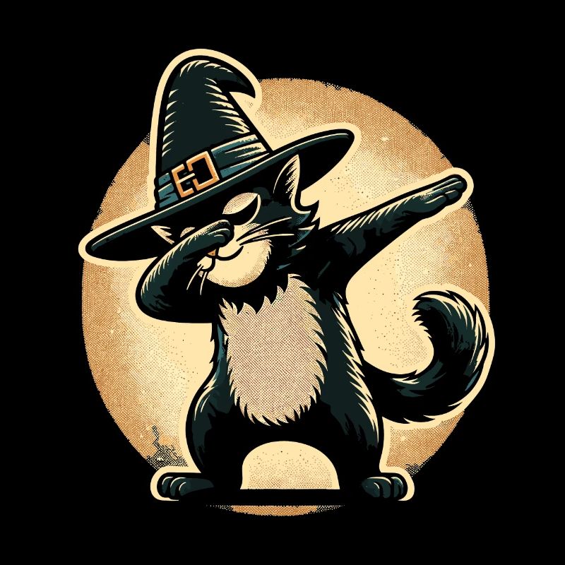 Dabbing Sorcières Chat Dabbing Chat Chat Animaux de compagnie Halloween