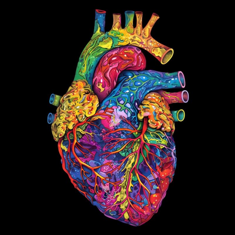 Anatomisches Herz Kunst Bunt