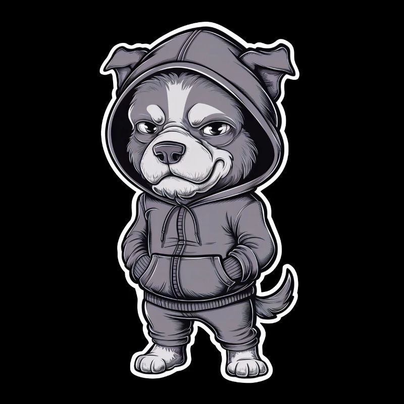 Chien cool en sweat à capuche élégant