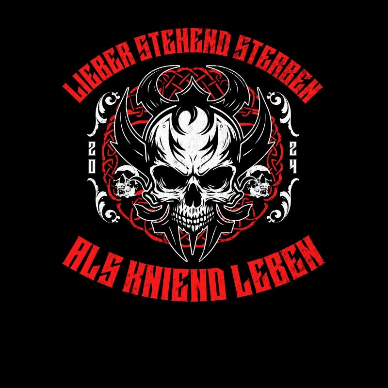 Skull Viking Design Lieber stehend sterben 2024