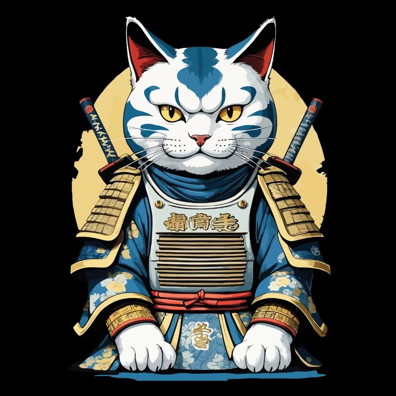 Chat Samouraï Japonais Samouraï Artwork Design
