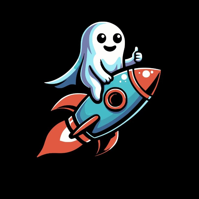 Halloween Ghost on a Rocket