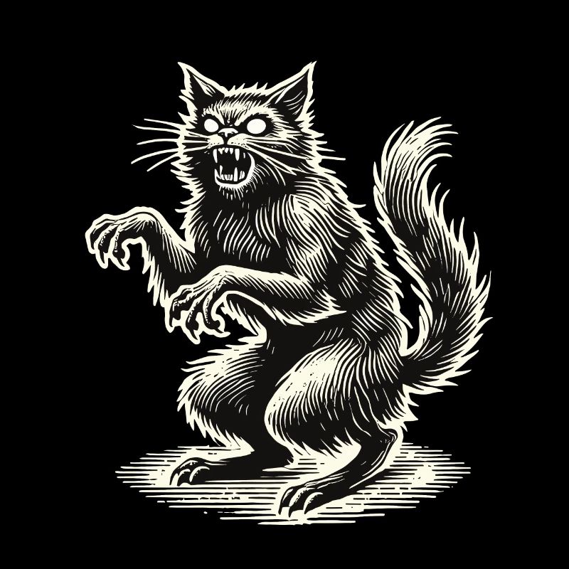Fürchterliche Hexenkatze Unheimliche Horror Katze
