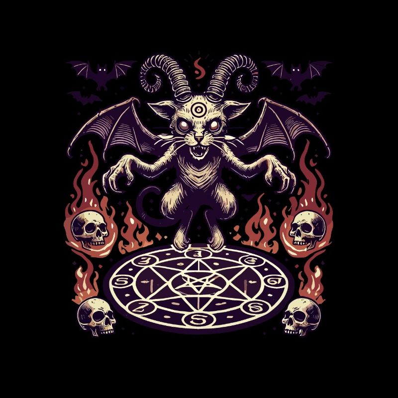 Creepy Devil Cat Dark Cats Summoning