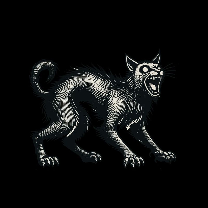 Chat sorcière noir effrayant Chat effrayant