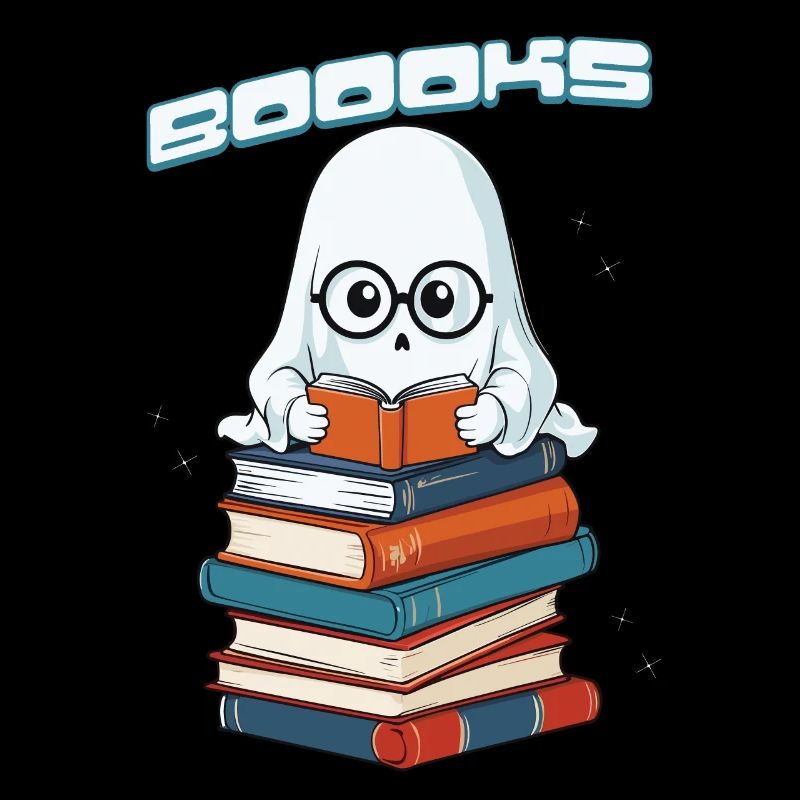 Cute Book Lover Ghost Funny Saying