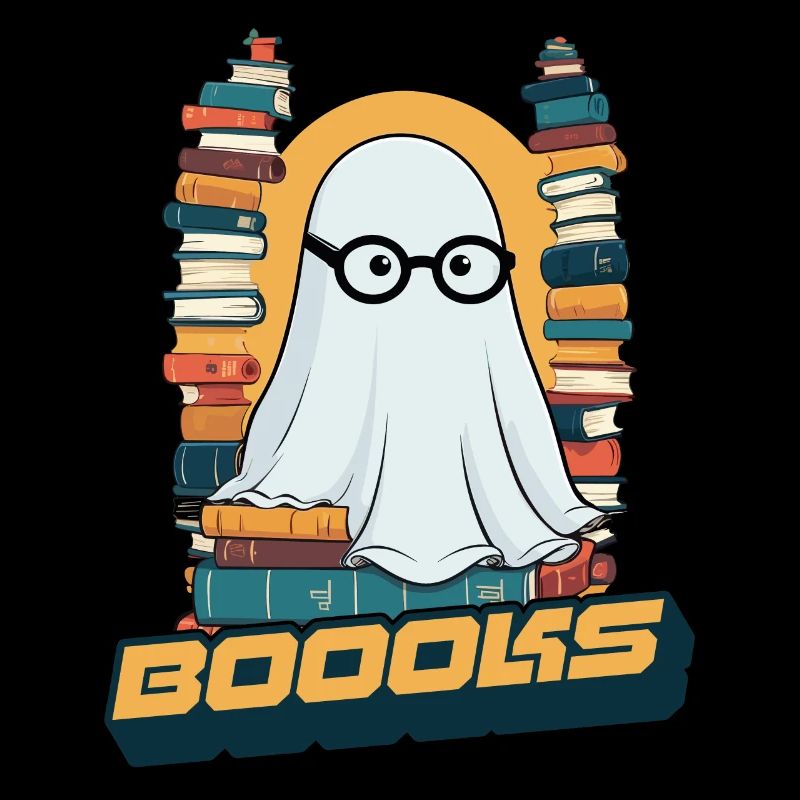 FunnyCute Book Lover Ghost Says Boook