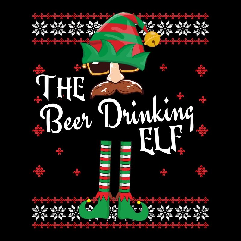 Funny Beer Drinking Elf Christmas Outfit