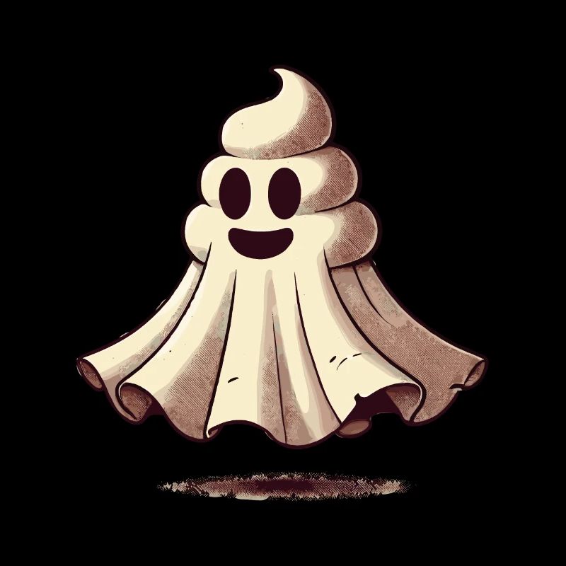Drôle Caca Pile Ghost Bull Feuille Caca
