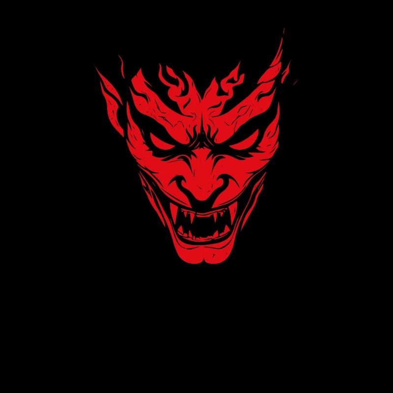 Horror Halloween Kostüm – Rotes Dämonen Gesicht