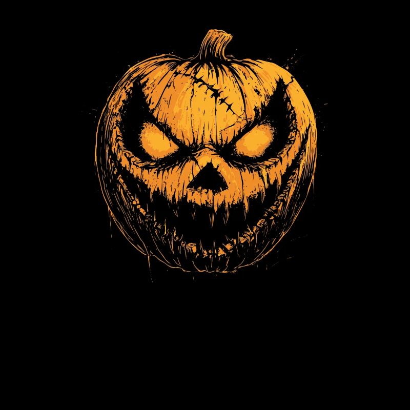 Horror Halloween Costume Grinning Pumpkin Face
