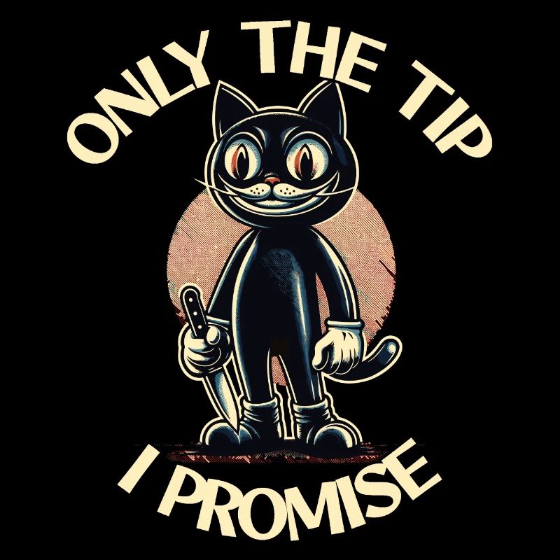 Lustiger Katzen Spruch only The Tip Psycho Katze