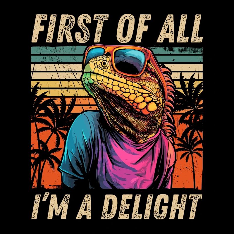 Sweat à capuche Iguana rétro - Tropical Design