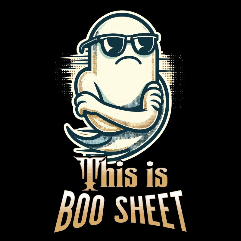 Lustiges Halloween Gespenst Mit Boo Sheet Text