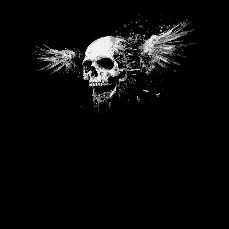 Skull with wings for bikers – Grunge Splash