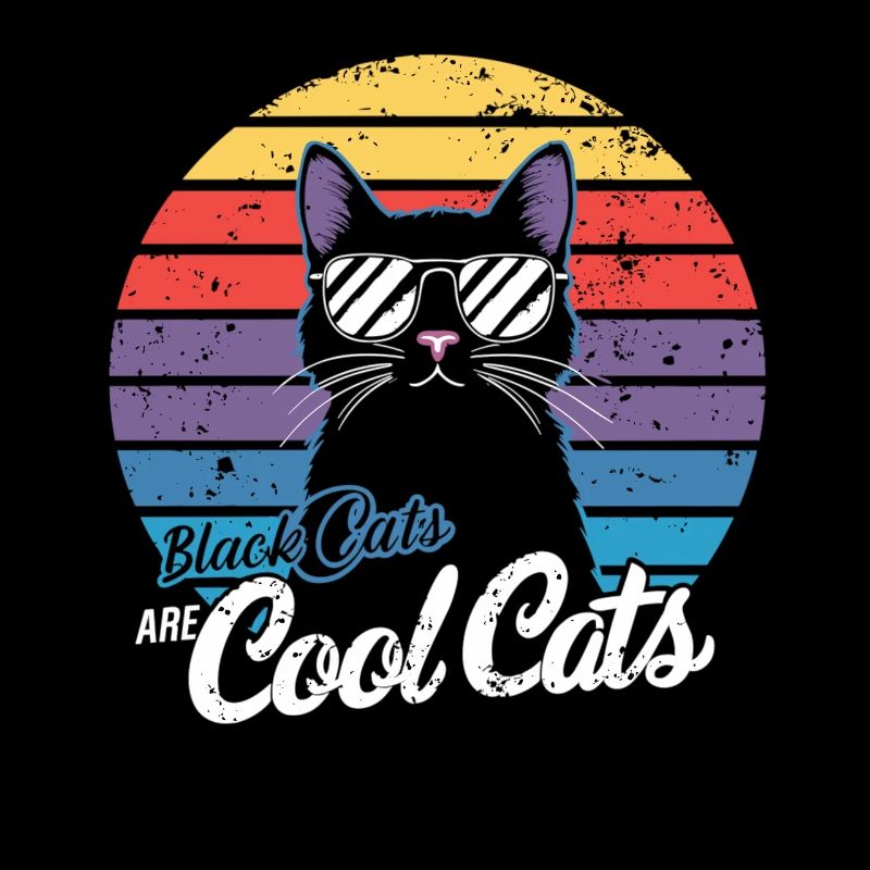 Cool Cats: Retro-Design mit schwarzer Katze