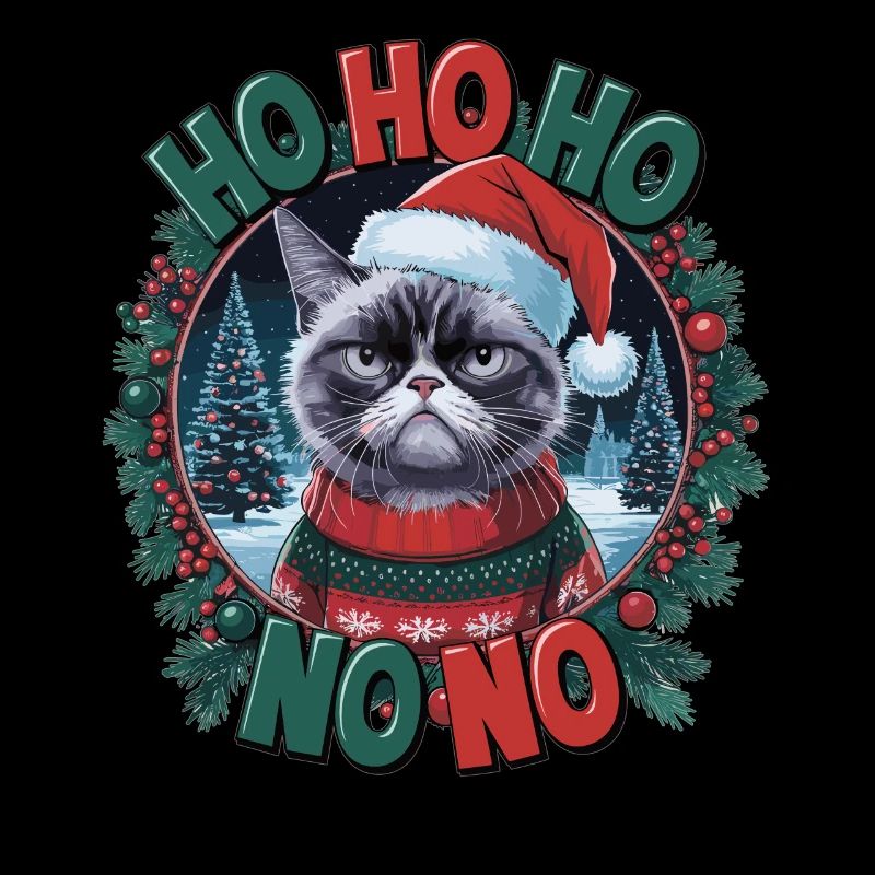 Drôle de chat en pull de Noël – Idée cadeau