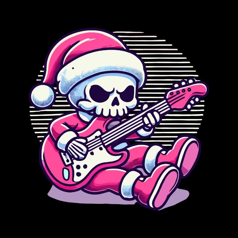 Noël squelette guitariste rocks