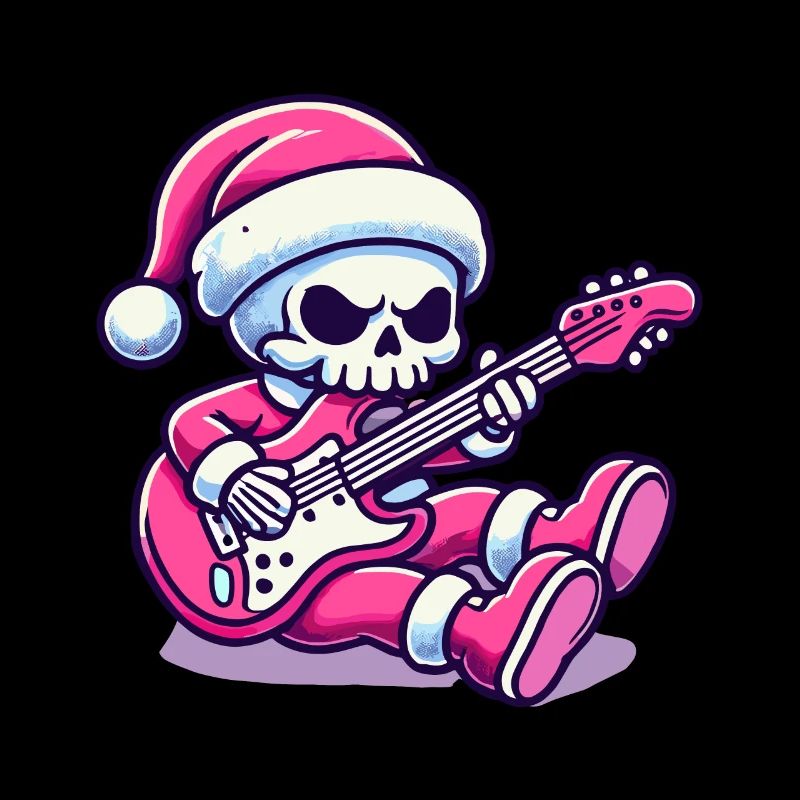 Noël Skeleton Rocks Guitare Noël