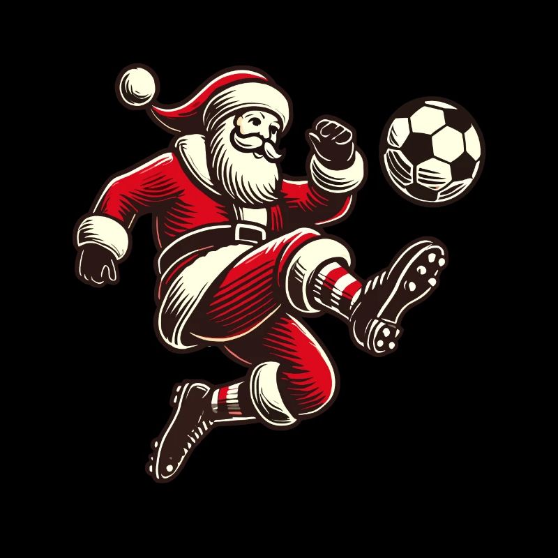 fSoccer playing Santa Claus