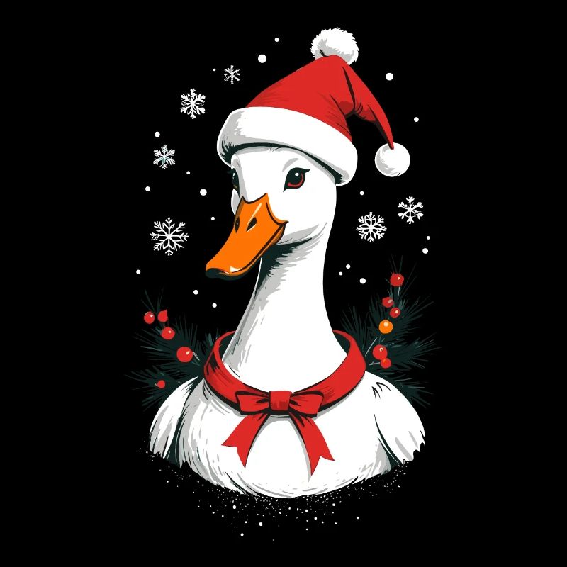 Christmas duck with cute Christmas hat