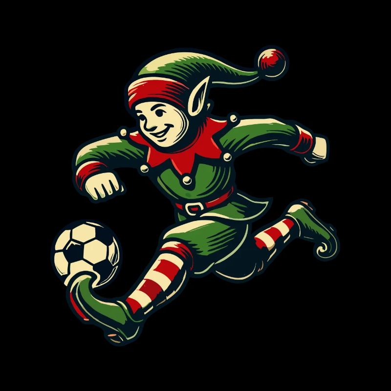 Christmas Elf Soccer Player Fun