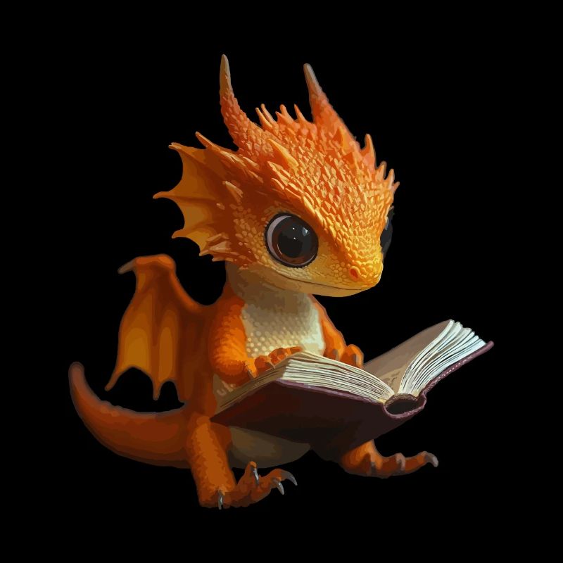 Cute Orange Dragon Magic Dragon
