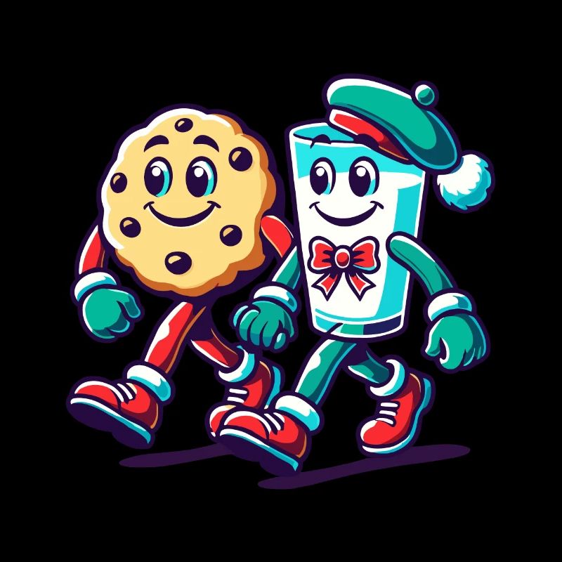 Biscuit et lait dans une marche de l’amitié