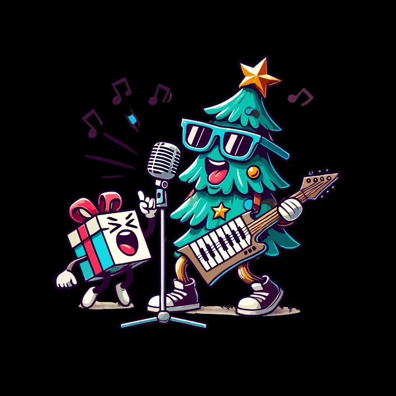 Christmas Retro Vintage Tree Rocks