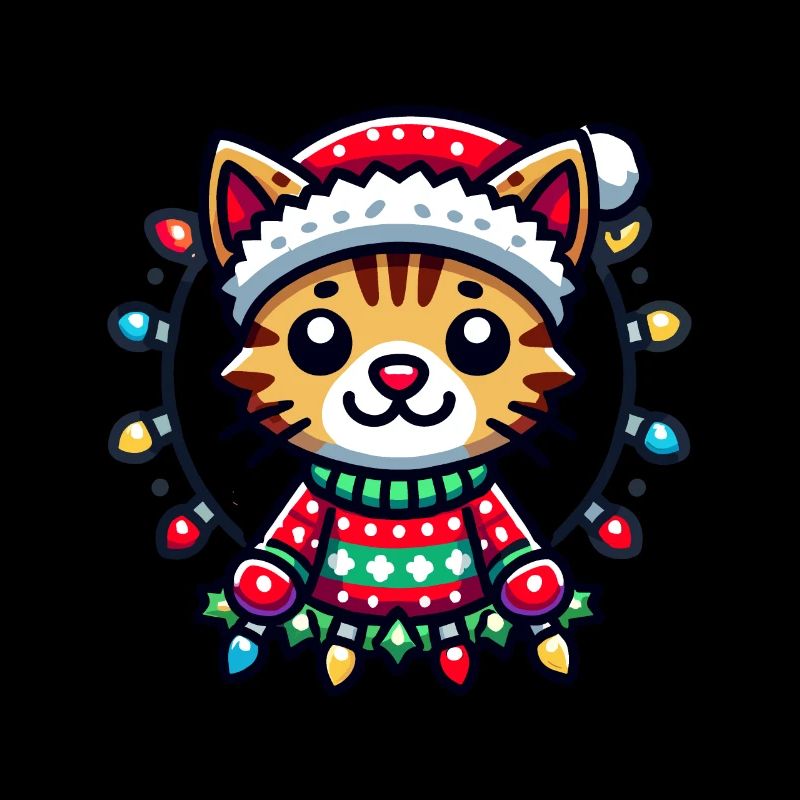 Weihnachtliche Katzenfreude Mit Lichtern