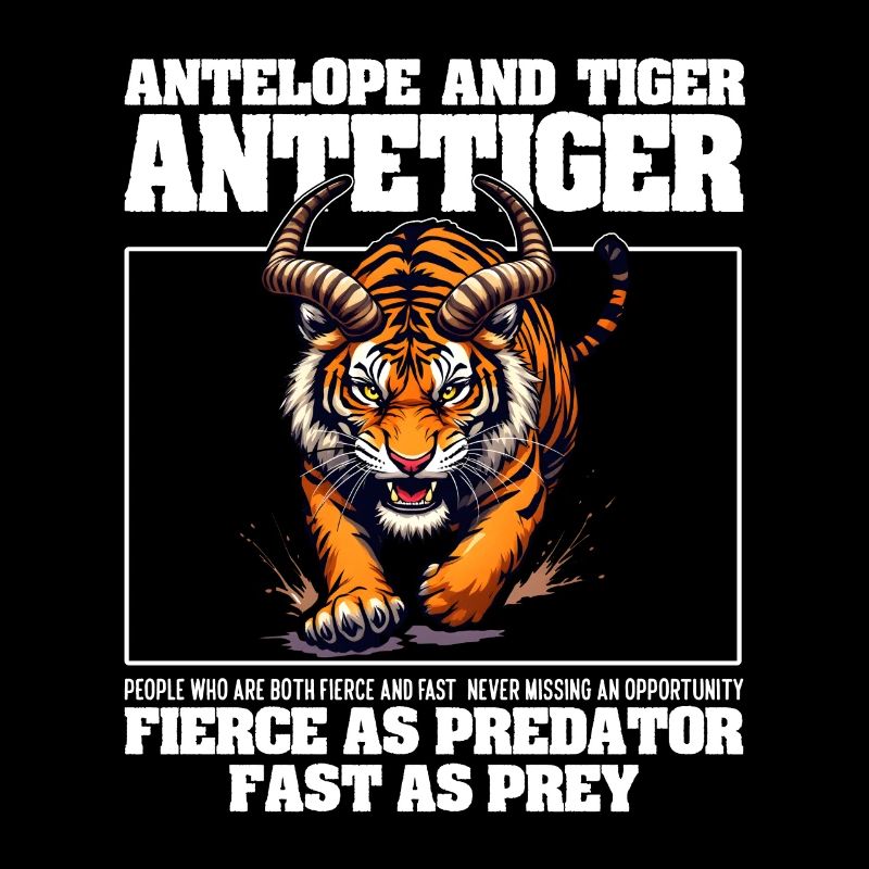 FIERCE AS PREDATOR FAST AS PREY - ANTELOPE & TIGER