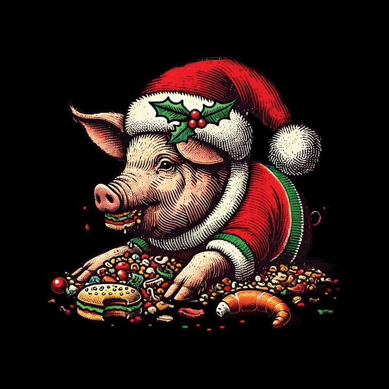 Cochon gourmand de Noël
