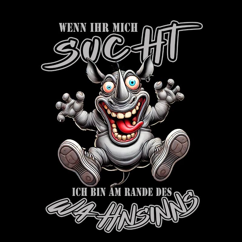 Crazy Nashorn am Rande des Wahnsinns Comic Stil