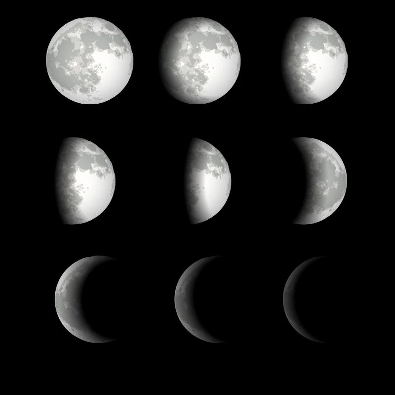 Moon phases space