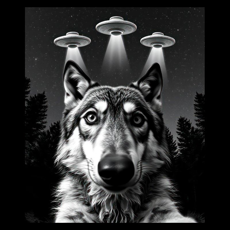 UFO Funny Wolf