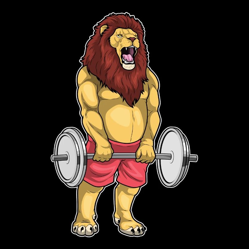 Lion Bodybuilder Musculation avec haltères