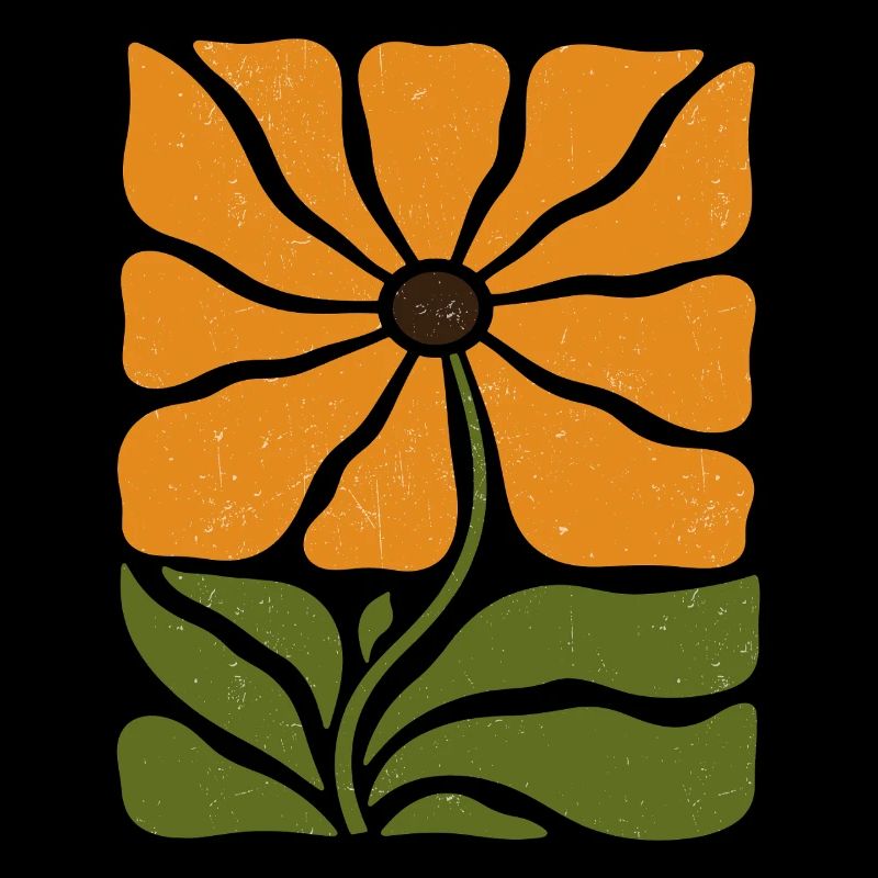 Fleur sauvage boho dans le style tournesol