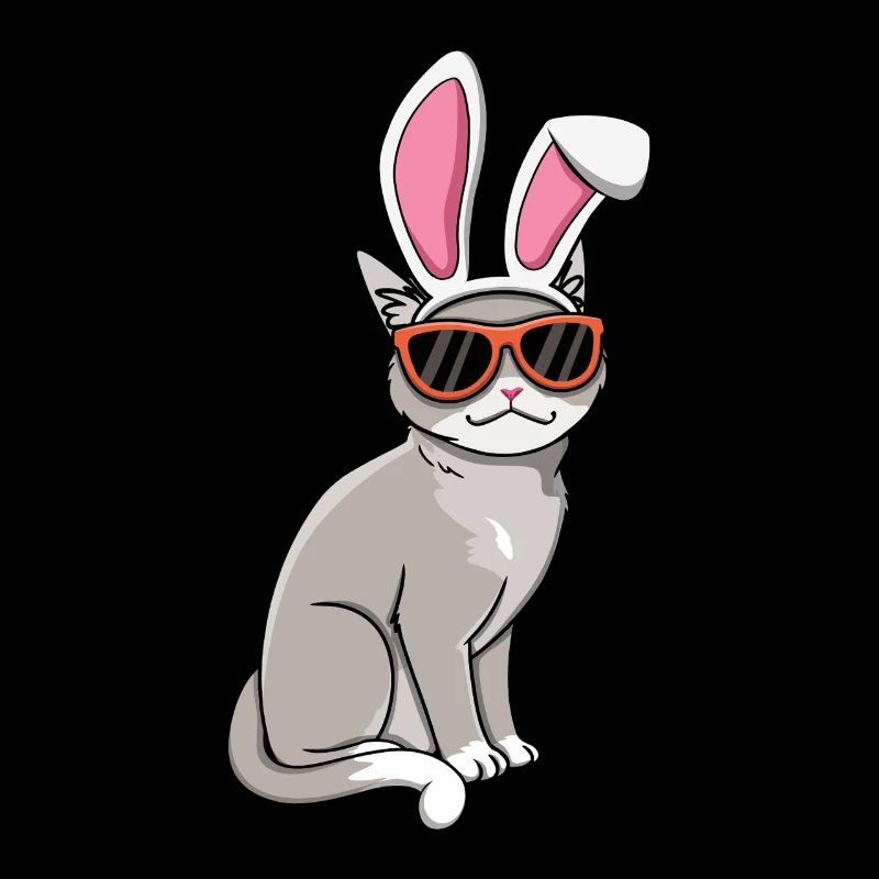Chat de Pâques cool avec des oreilles de lapin