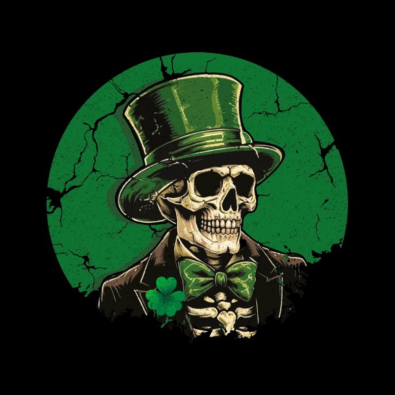 Crâne de la Saint-Patrick avec chapeau haut de forme
